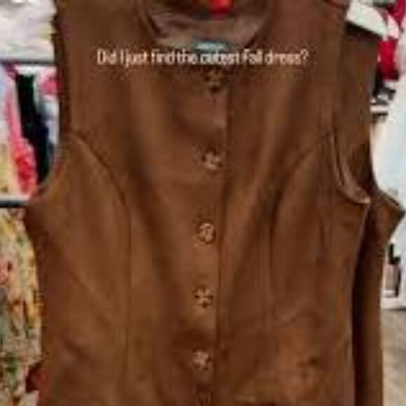 ~Women's Faux Suede Button-Front Mini A-Line Dress - Wild Fable Brown S~NWT's - Picture 5 of 5